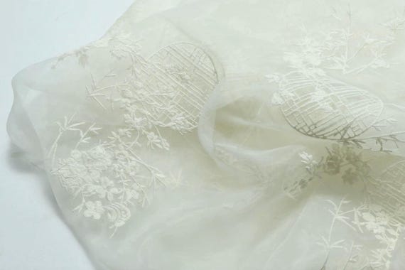 Embroidery organza fabric by the yard