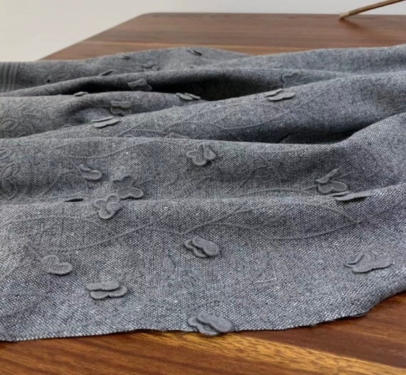 Embroidery Wool fabric by the yard