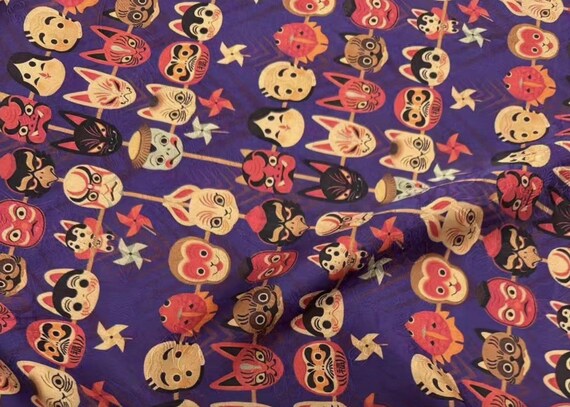 Jacquard Print Gambiered silk fabric by the yard