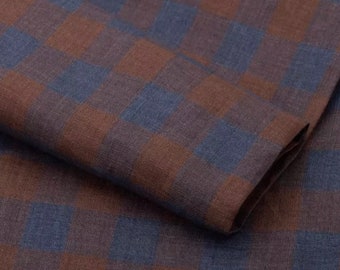 Yarn dyed plaid checks gingham checkered linen fabric by the yard