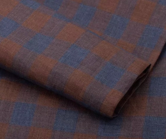 Yarn dyed plaid checks gingham checkered linen fabric by the yard