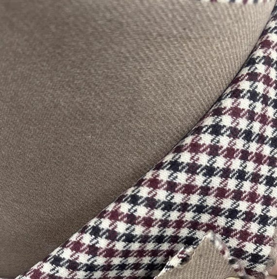 Reversible double sided wool fabric by the yard