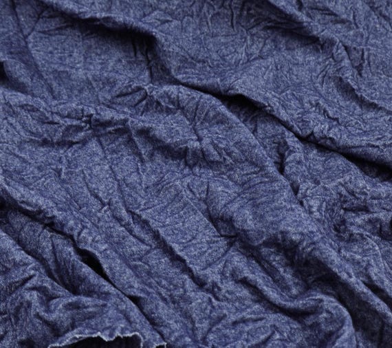 Crinkled wool fabric by the yard