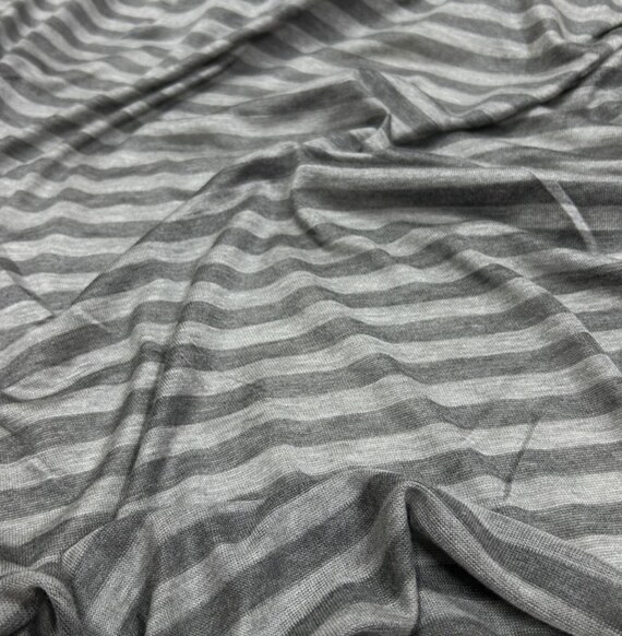 Striped Knit linen jersey fabric by the yard