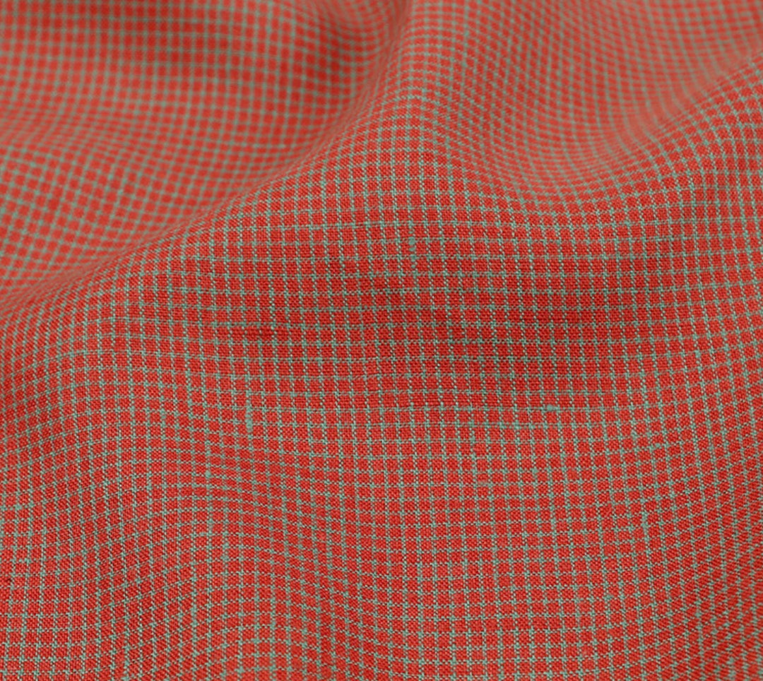 Plaid Yarn Dyed Linen Fabric by the Yard Etsy