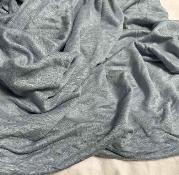 Knit linen jersey fabric by the yard