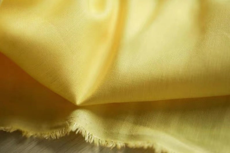 Japanese fabric yellow linen fabric by the yard