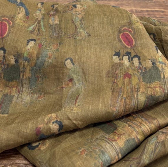 Print ramie fabric by the yard