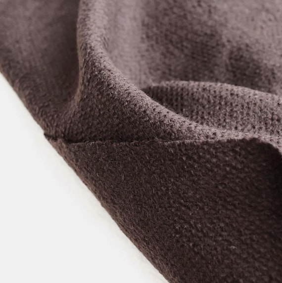 Coffee Wool fabric by the yard