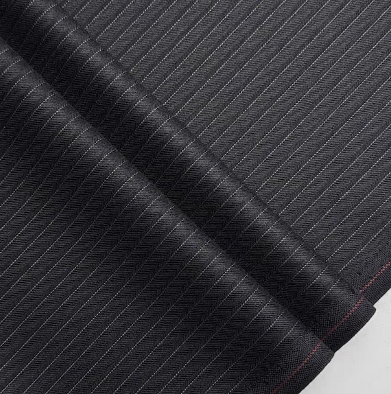Striped Worsted Wool fabric by the yard SUITING Fabric
