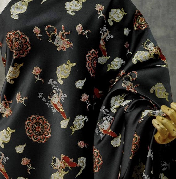 Ne Zha Jacquard brocade fabric by the yard