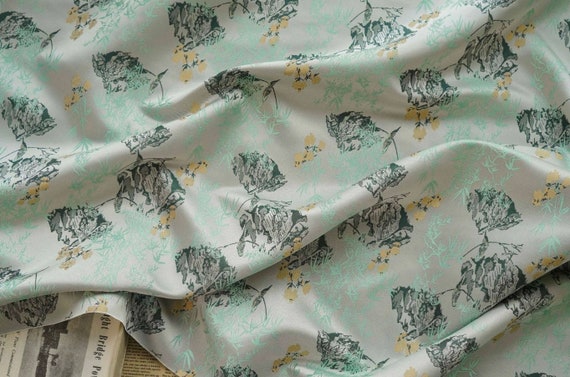 Jacquard brocade fabric by the yard