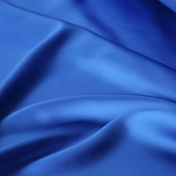 Klein Blue Triacetate satin fabric by the yard