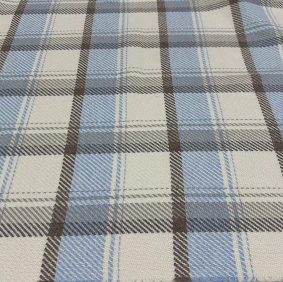 Plaid wool fabric by the yard