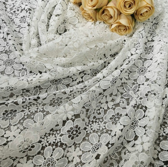 Embroidery guipure lace fabric By the yard