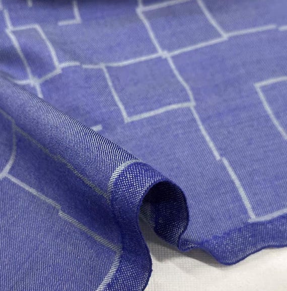 Geometrical Worsted wool fabric by the yard