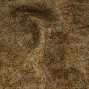 Print floral linen fabric by the yard