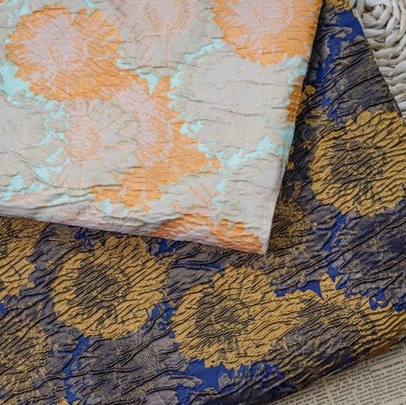 Jacquard brocade fabric by the yard