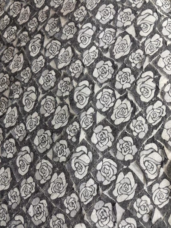 Jacquard Floral Linen Cotton Fabric By The Yard