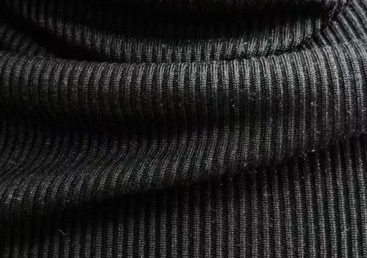 Black Ribbed Knit Fabric -  Canada