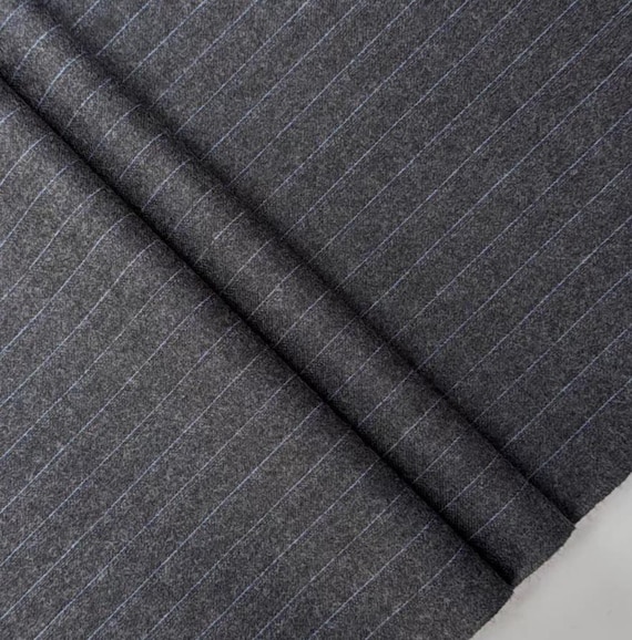 Striped Worsted Wool fabric by the yard SUITING Fabric