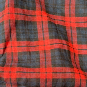 Plaid linen fabric by the yard