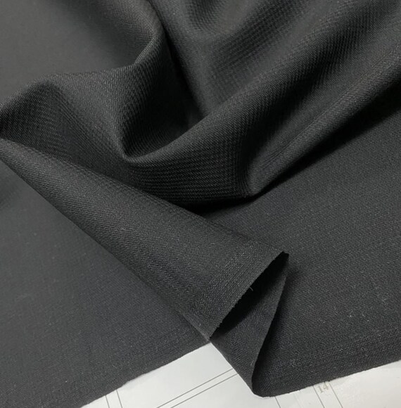 Houndstooth worsted merino wool fabric by the yard
