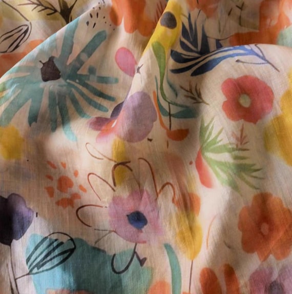 Print ramie fabric by the yard