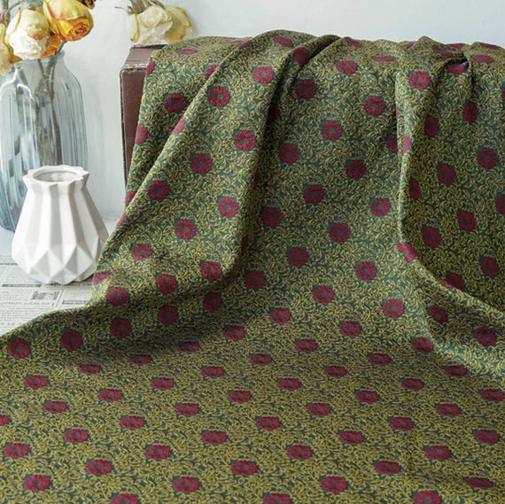 Jacquard brocade fabric by the yard