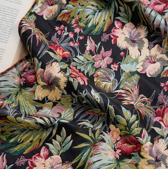 Jacquard brocade fabric by the yard
