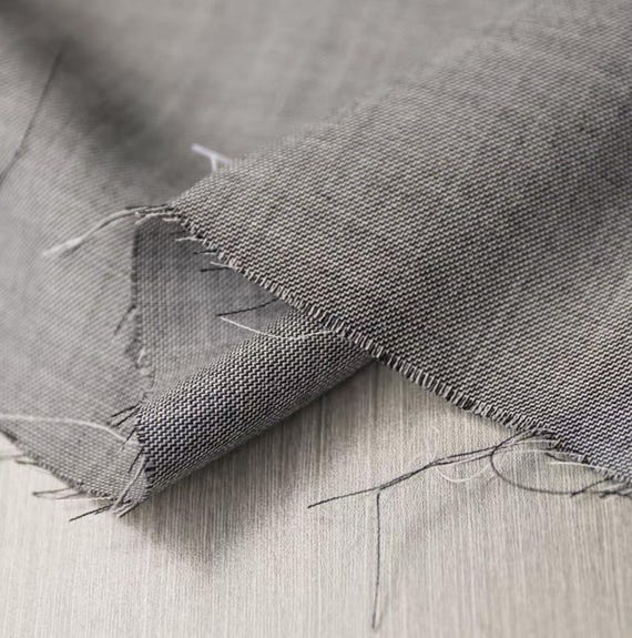 Gray Worsted Wool fabric by the yard SUITING Fabric