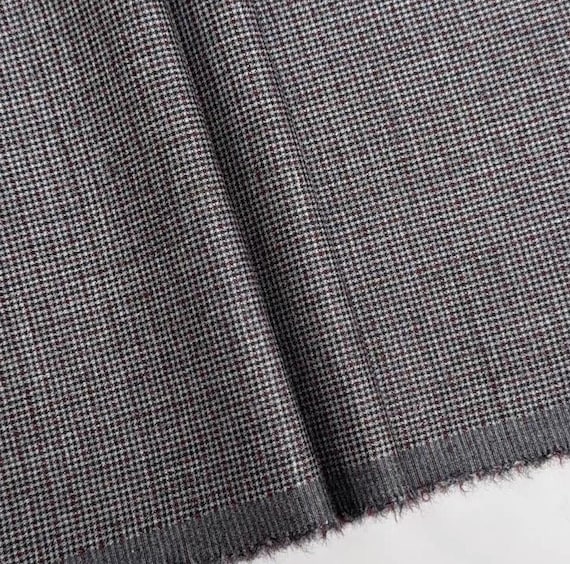 Houndstooth Worsted Wool fabric by the yard SUITING Fabric