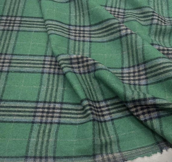 Plaid Wool fabric by the yard