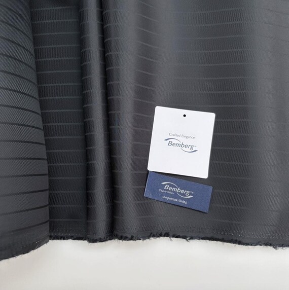 Striped Bemberg cupra fabric, Cupro lining fabric by the yard