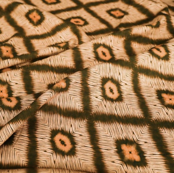 Rhombus Print Linen fabric by the yard