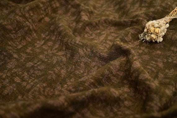 Print floral linen fabric by the yard