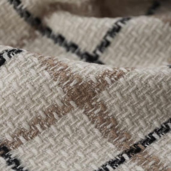 Plaid Wool fabric by the yard