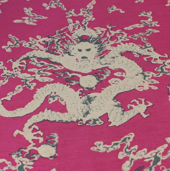 Print floral linen fabric by the yard