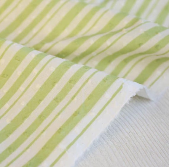 Jacquard striped cotton fabric by the yard