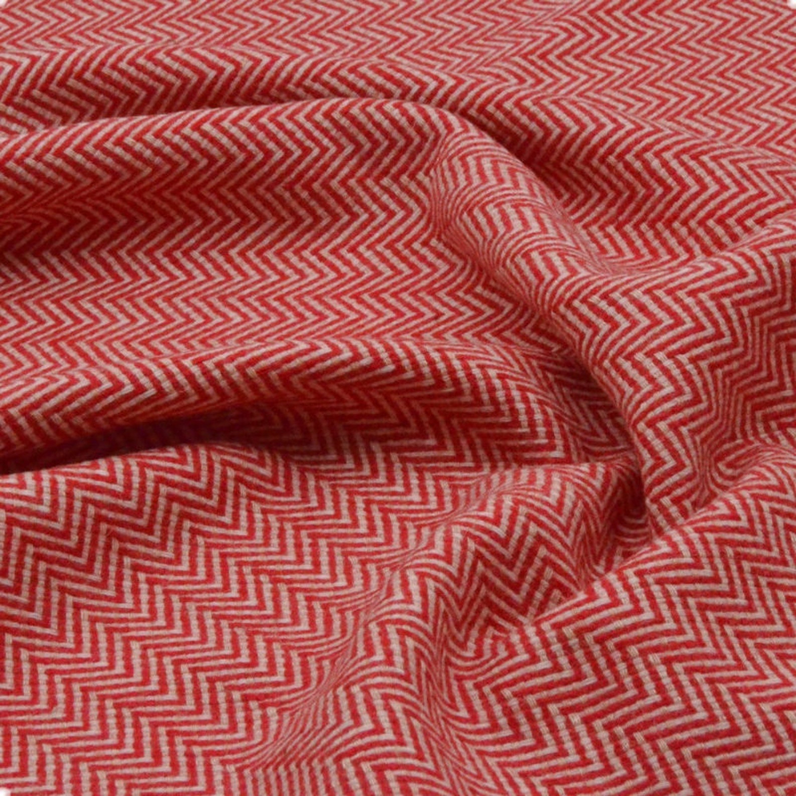 Herringbone striped Wool fabric woolen fabric by the yard Etsy