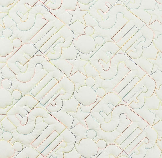 Embroidered Textured quilted padded fabric by the yard