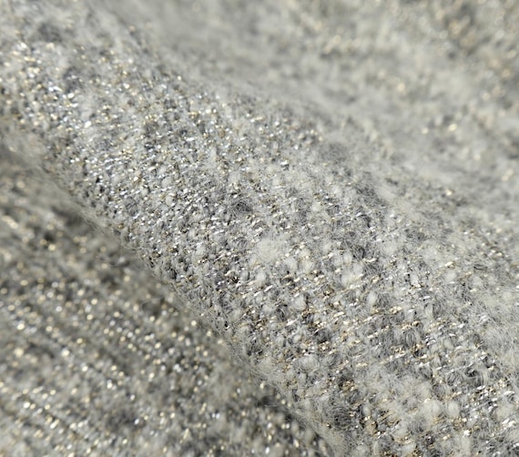 Metallic Tweed wool fabric by the yard