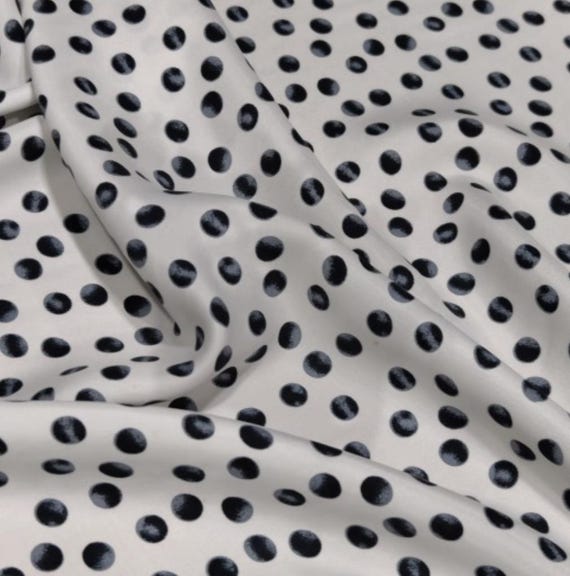 Polka Dots Print cupra fabric by the yard
