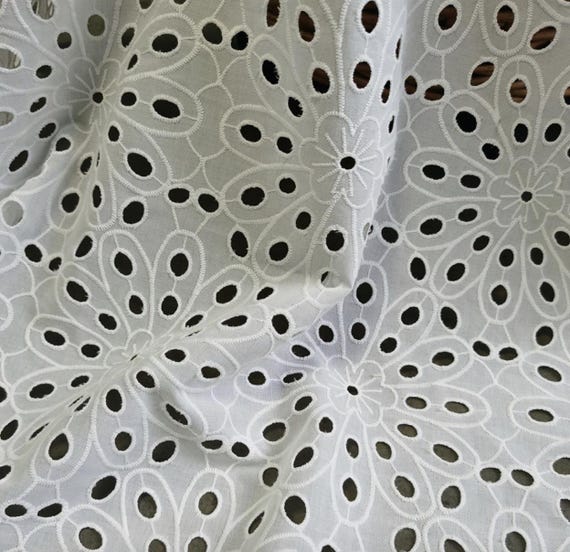 Embroidery cotton fabric by the yard