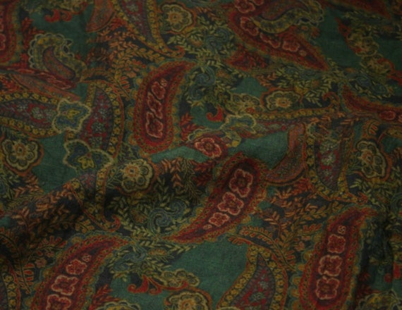 Paisley Print floral linen fabric by the yard