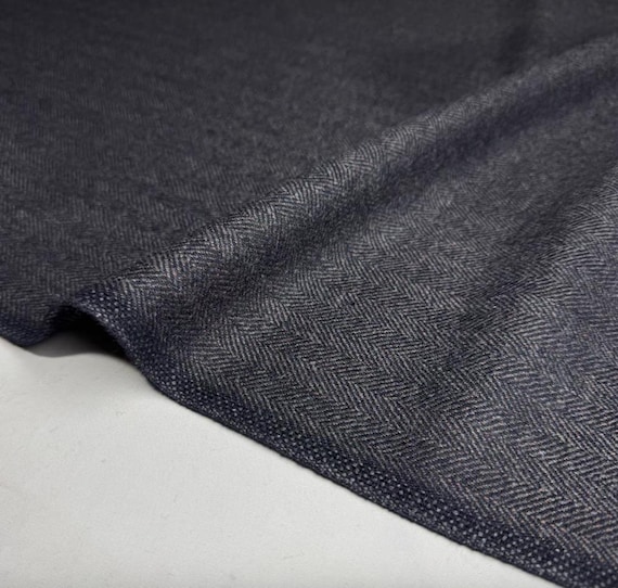 Herringbone wool fabric by the yard