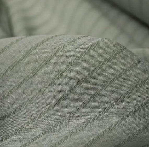 Striped Worsted Wool fabric by the yard