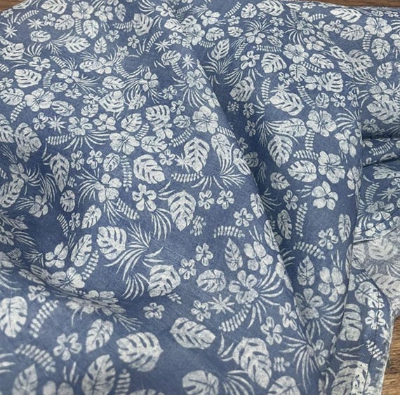 Print ramie fabric by the yard for blouses, dresses,  skirts, clothes fabric