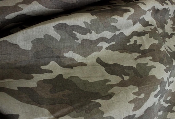 Camouflage linen fabric by the yard