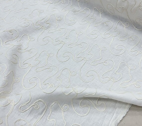 Embroidery linen fabric by the yard